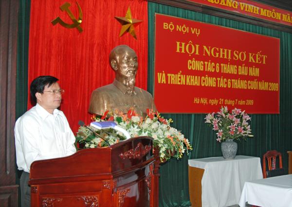 Bộ Nội vụ tổ chức Hội nghị sơ kết công tác 6 tháng đầu năm và triển khai công tác 6 tháng cuối năm 2009